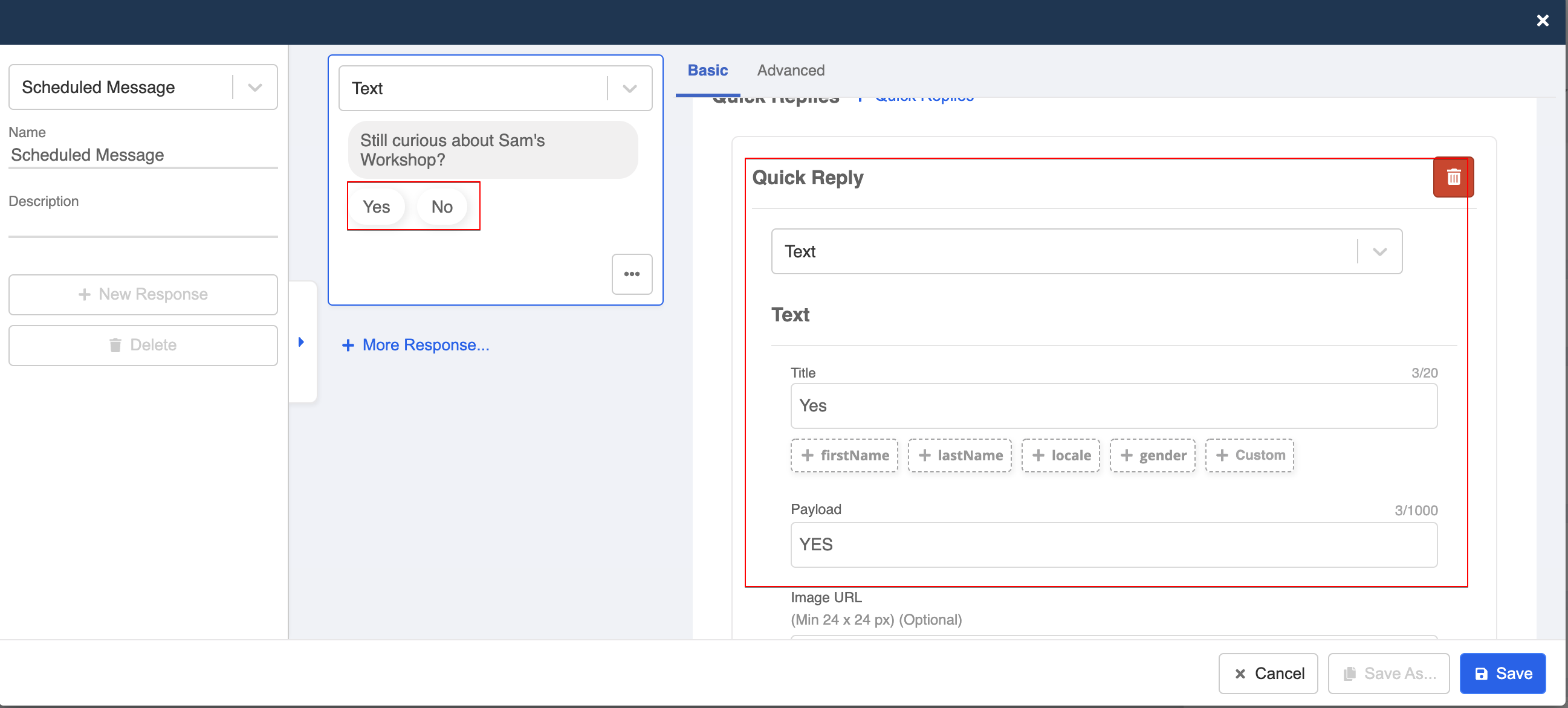 Create Scheduled Response